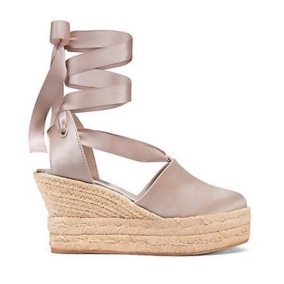 Tory Burch Shoes - Tory Burch wedge Elisa Satin Espadrilles